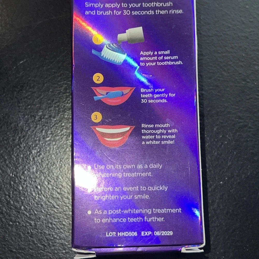 White Glo Purple Tooth Toner Whitening‎ Serum Colour Corrector 1.69oz 06/2029